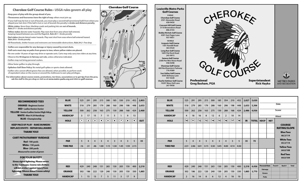 Cherokee Golf Course Info and Rates Louisville Parks and Recreation